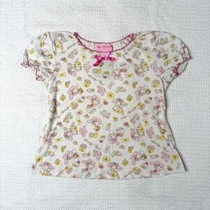 Sanrio my melody graphic puff sleeve baby tee